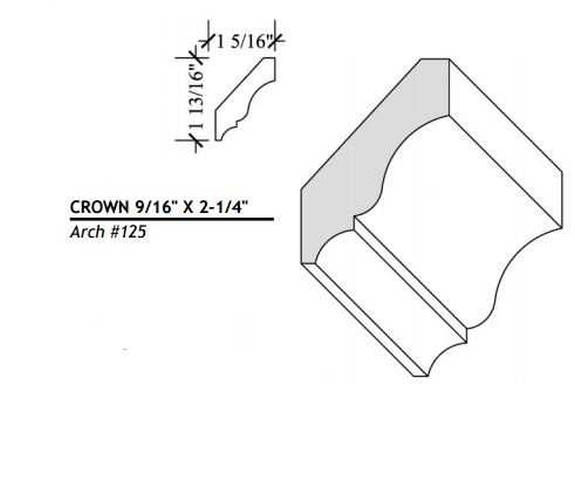 1/2 x 1-9/16 H Maple STD Crown #S302